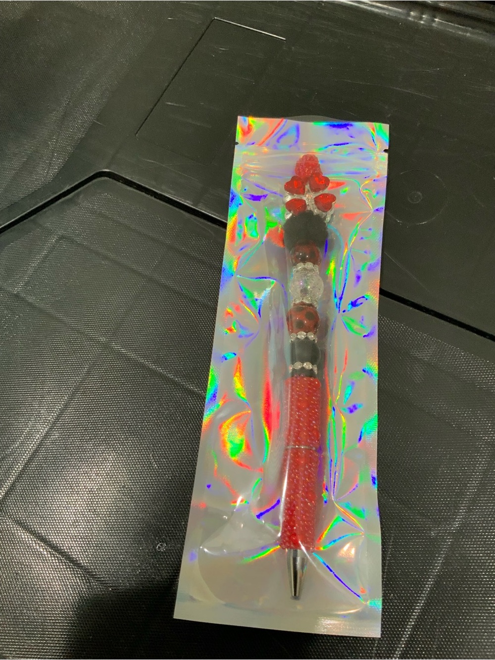 Handmade Red Beaded Tassel Pen